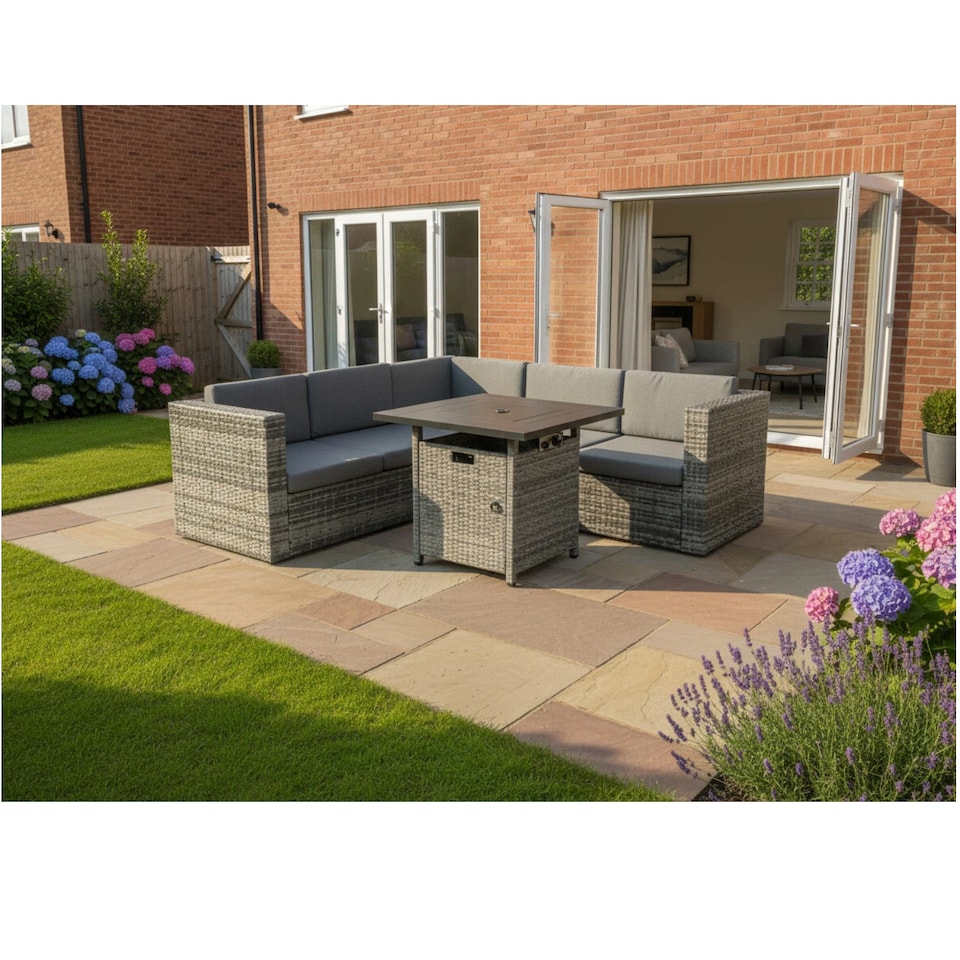 image 1 of Ascot Fire Pit Garden Set – Grey