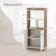 image 2 of COSTWAY 3-Tier Tall Bookshelf Modern Display Cabinet White
