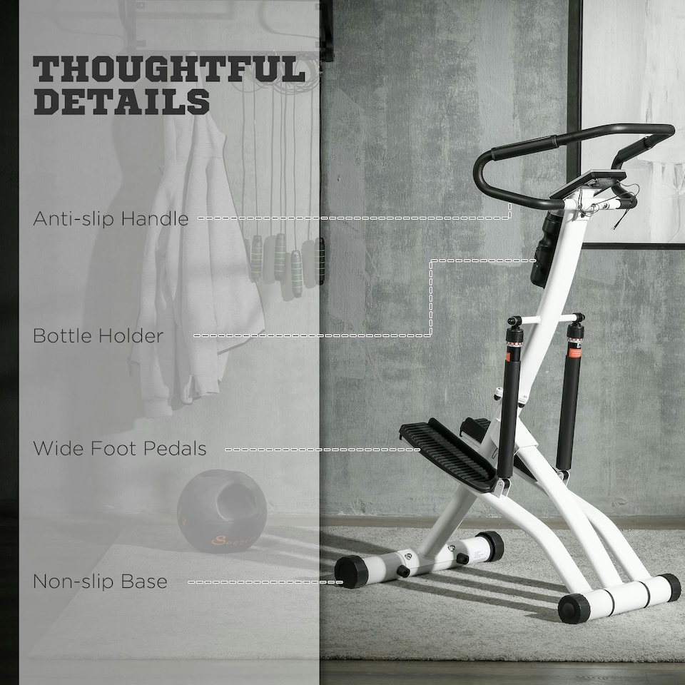 image 1 of SPORTNOW Stepper Machine with 12-Level Hydraulic Resistance, LCD Monitor