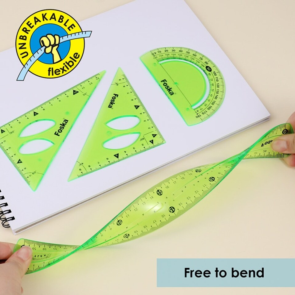 image 1 of 4 Pieces Plastic Flexible Geometric Set