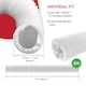 image 3 of SPARES2GO Air Con Vent Hose 6 Metre 5" 5.9" Duct Pipe Extension Threaded Coupler Connector Ring Kit White