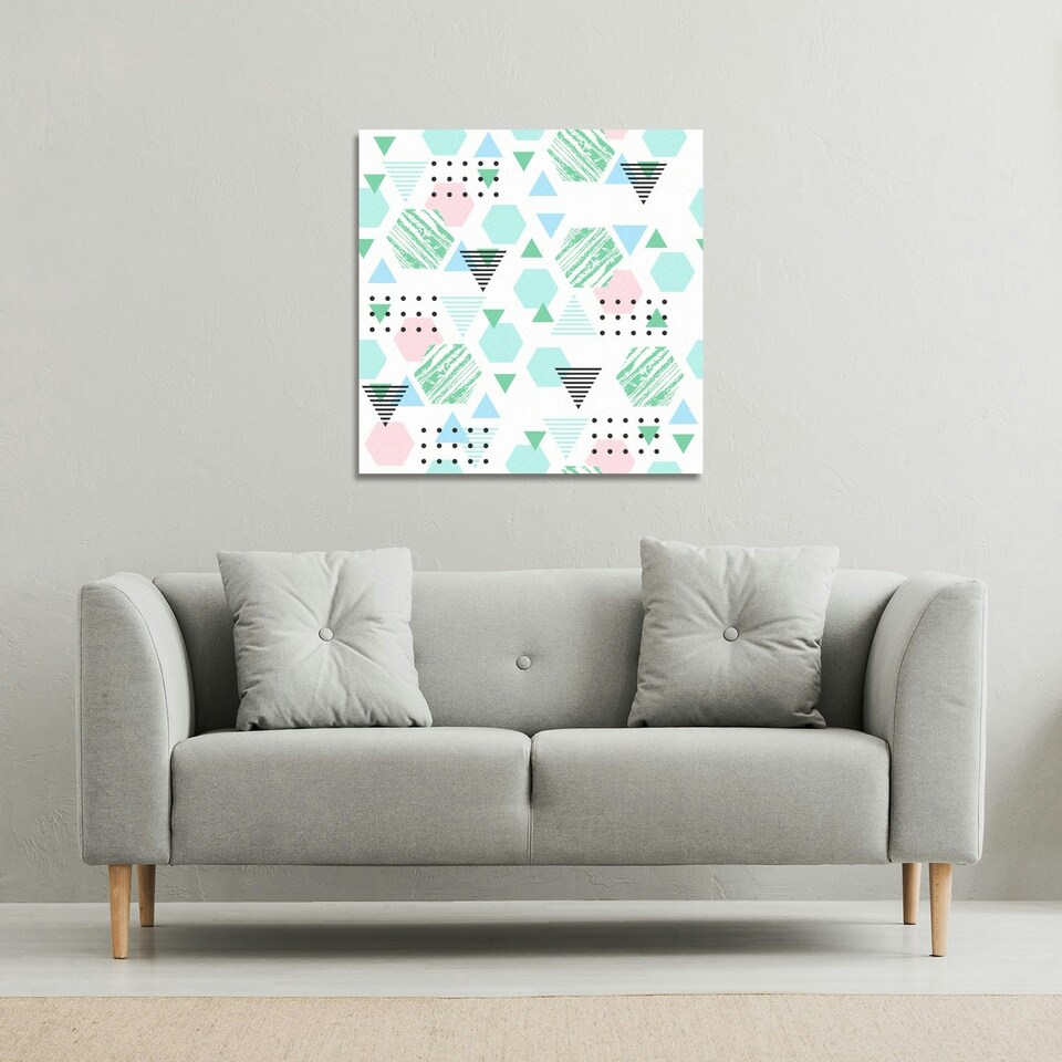 image 1 of Geometric shapes (Canvas Print) 77 x 77 x 4cm