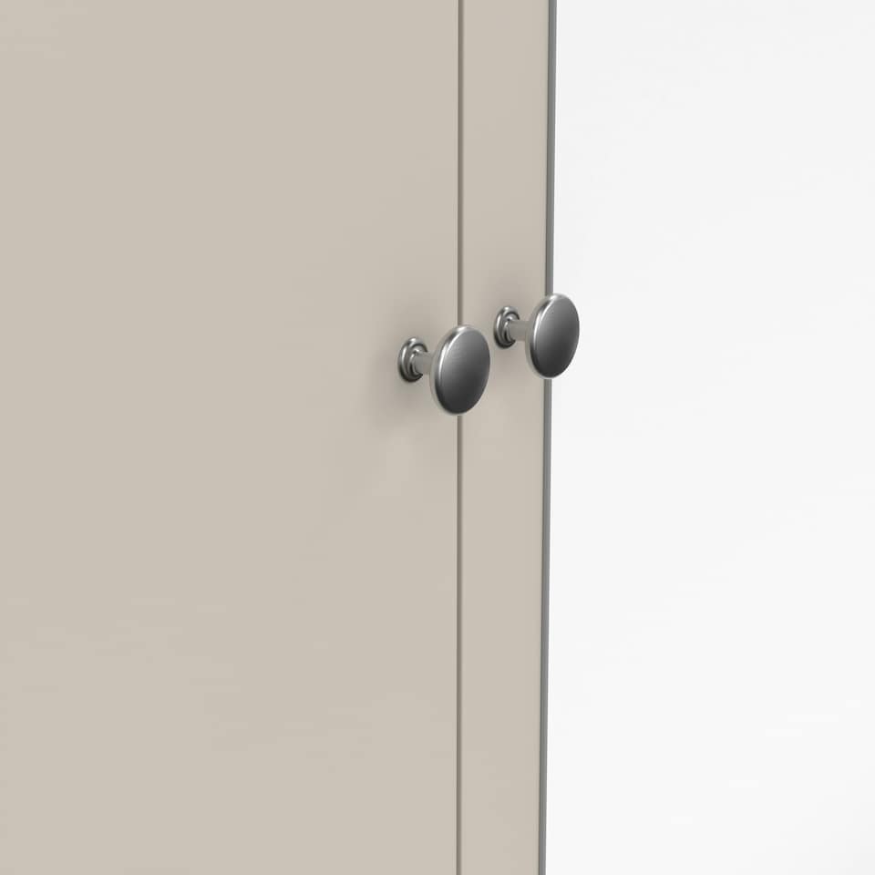 image 1 of Madrid Wardrobe with 2 Doors + 1 Mirror Door + 2 Drawers in Cashmere Cream
