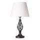 image 1 of Traditional Matte Black Table Lamp with Barley Twist Base and White Linen Shade | Black