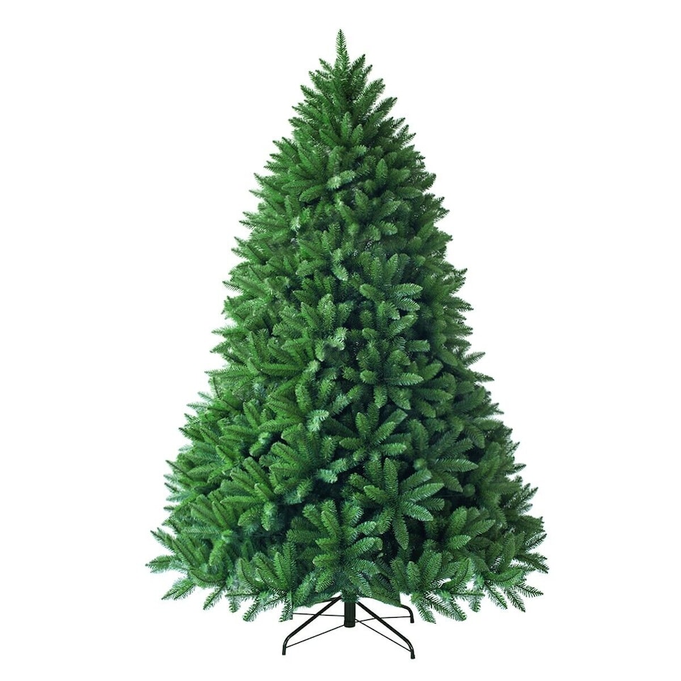 image 1 of COSTWAY 5FT Pre-Lit Artificial Christmas Tree with LED Lights & 8 Lighting Modes Green