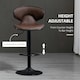 image 5 of HOMCOM Adjustable Swivel Bar Stools Set of 2 for Counter Bar, Brown