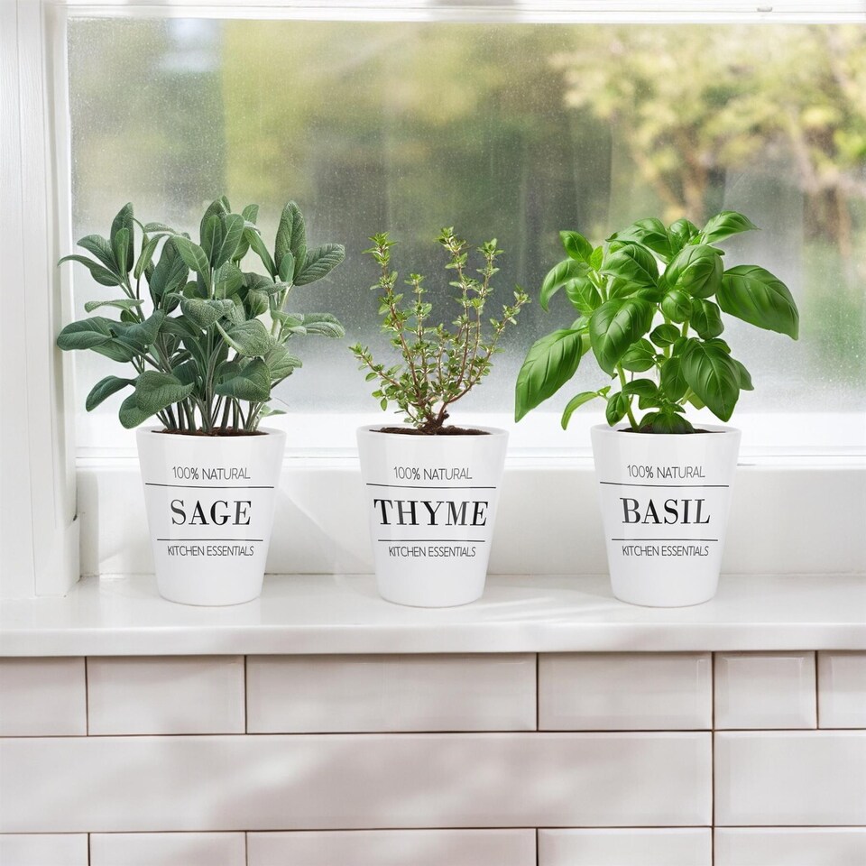 image 1 of Minimalist Design Small Ceramic Parsley Plant Pot