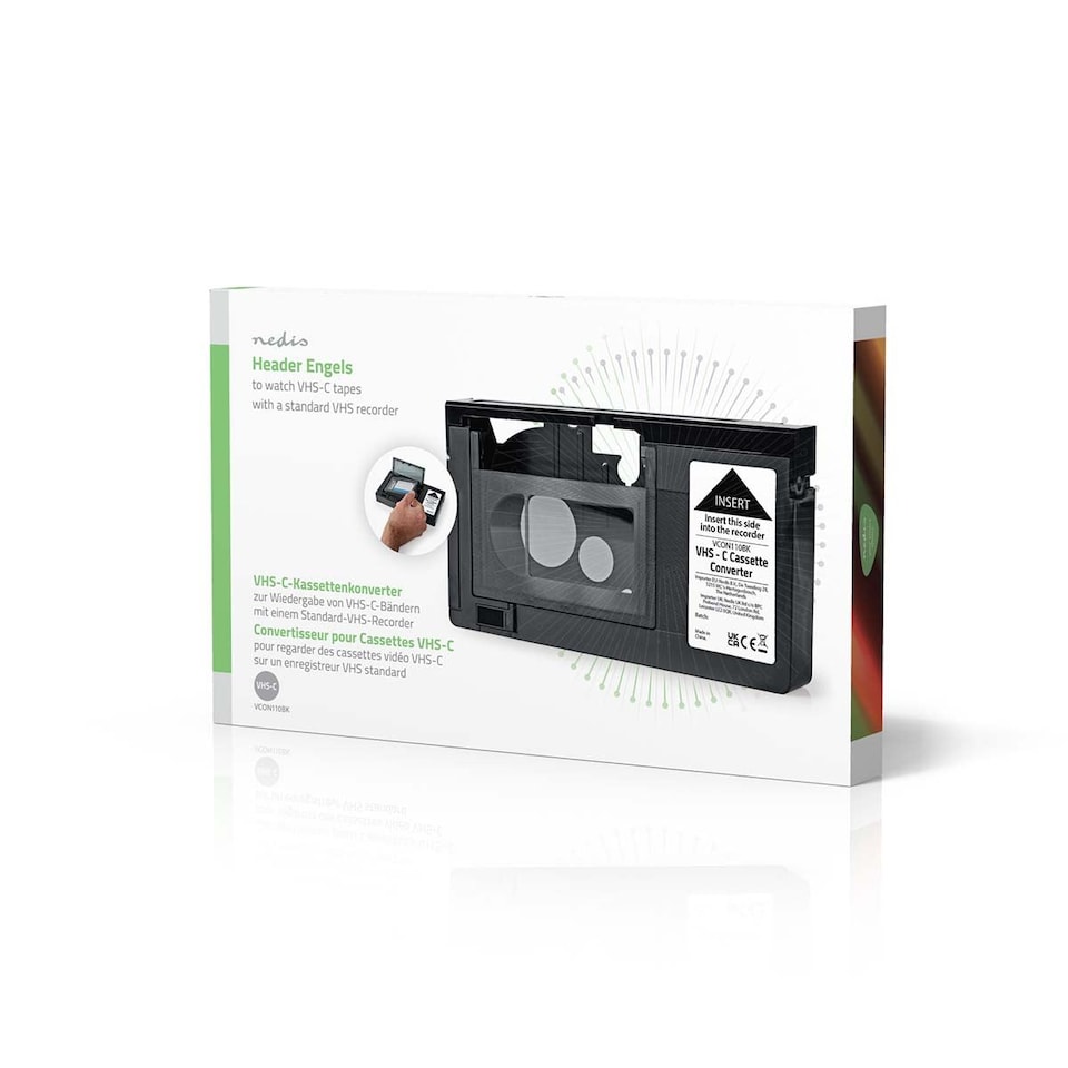 image 1 of Nedis Motorised VHS-C Compact Video Cassette Tape Adaptor Converter Battery Operated Camcorder