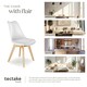 image 7 of Dining Chairs Frederikke - padded, ergonomic shape, wooden legs - Set of 8 White