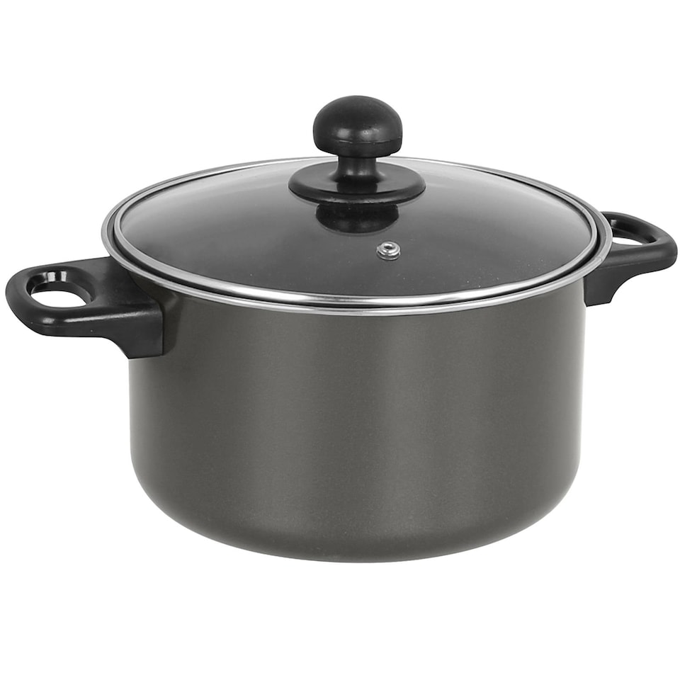 image 1 of Gr8 Home Dove Grey 7 Pcs Non Stick Cookware Set Cooking Pot Frying Pan Saucepan With Lids