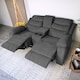 image 6 of Boston 2 Seater Manual Recliner Sofa w Drinks Console Grey