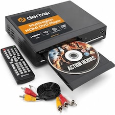 Denver DVH-7787 - Compact DVD Player, Multi Region/All Region, Full HD 1080p Upscaling, HDMI, Scart & Composite Video Connections, USB Port & Remote