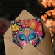 image 3 of Floral Headdress Love Hearts Flowers Auntie Birthday Card