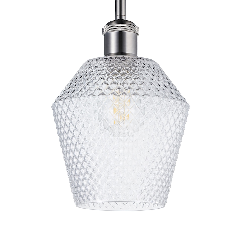 image 1 of Modern and Compact Diamond Design Clear Glass Pendant Lamp Shade - 17cm x 17cm | Clear