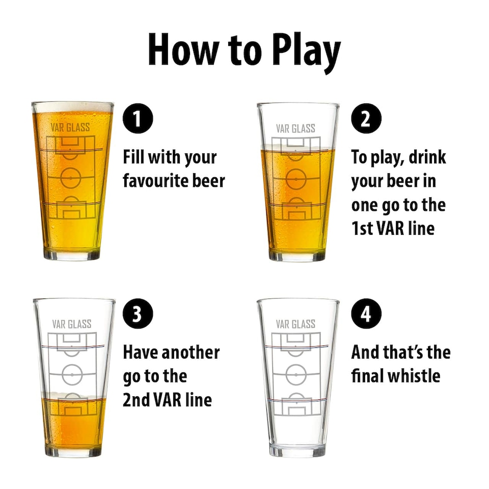 image 1 of VAR Beer Glass Drinking Game - The Ultimate Beer Glass Drinking Game: Test Your Skills and Embrace the Chaos of VAR! | Red | 1