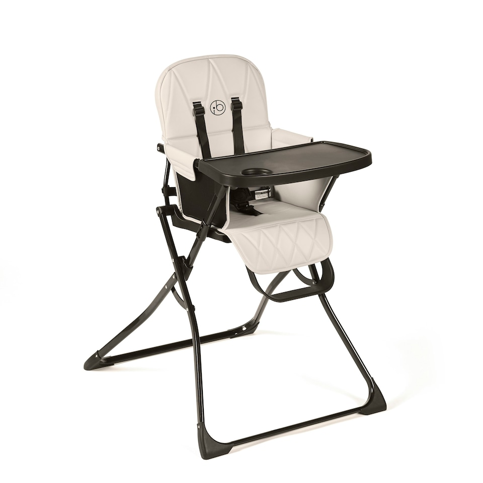 image 1 of Flip Magic Fold Highchair (Pearl Grey) – From Sitting Up to 15kg, 5-Point Safety Harness, Removable Tray, Quick One-Hand Fold, Compact Slimline, Easy Storage