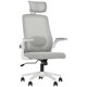 image 6 of HOMCOM Executive Mesh Office Chair with Headrest, Lumbar Support, Grey Black