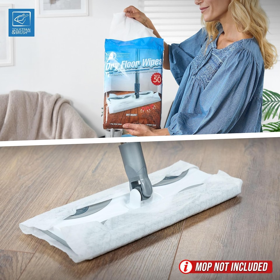 image 1 of Dry Floor Cleaning Wipes for Static Floor Mops Compatible with Flash Mop