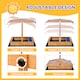 image 3 of Outsunny Kids Wooden Sandbox Sand Pit Height Adjustable with Canopy Basins