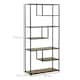 image 5 of HOMCOM 6 Tier Bookcase, Industrial Tall Shelf Unit with Steel Frame for Home Office, Study, Living Room, Hallway, 82 x 33.5 x 175 cm, Rustic Brown and Black