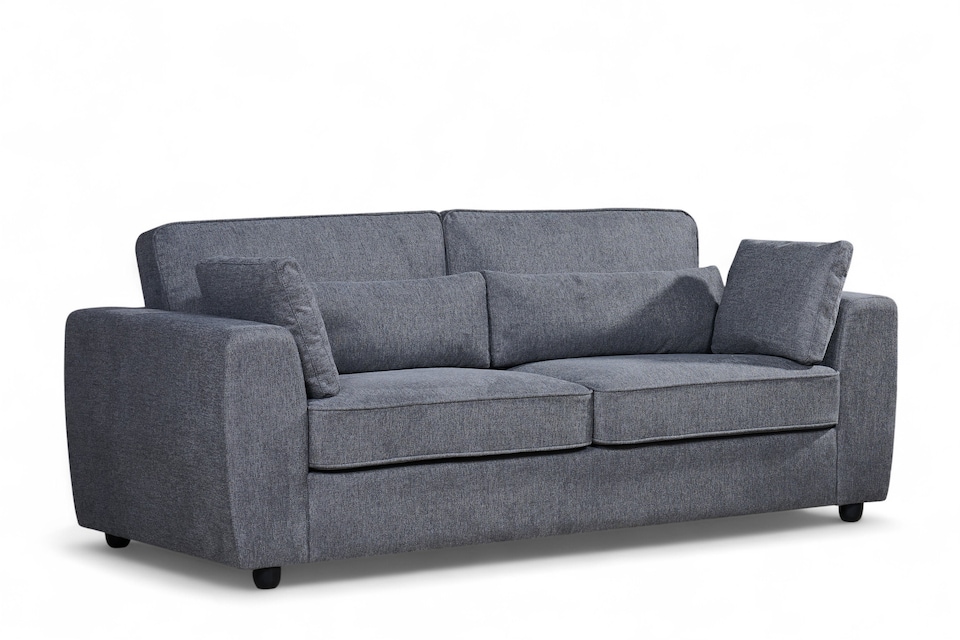 image 1 of Dark Grey Chenille Fabric 3 Seater Sofa ALFIE