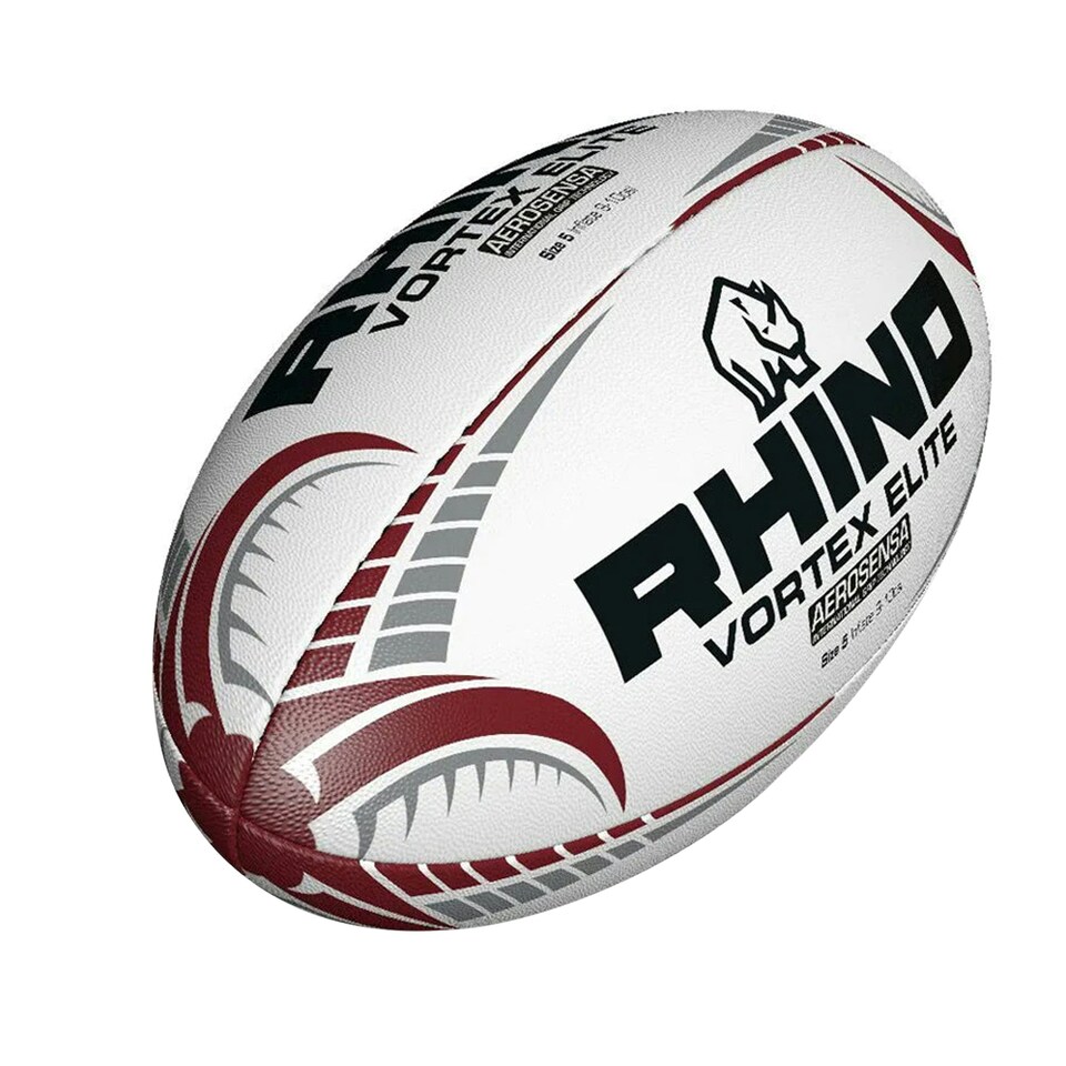 image 1 of Rhino Vortex Elite Rugby Ball - White - 5