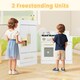 image 9 of COSTWAY Kids Play Kitchen Set Toddler Wooden Pretend Toy Kitchen Playset-White