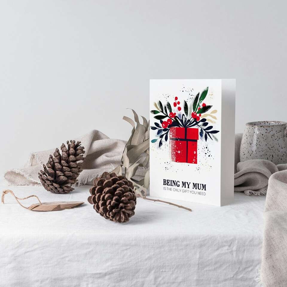 image 1 of Being My Mum Only Gift You Need Funny Cheeky For Her Woman Christmas Card