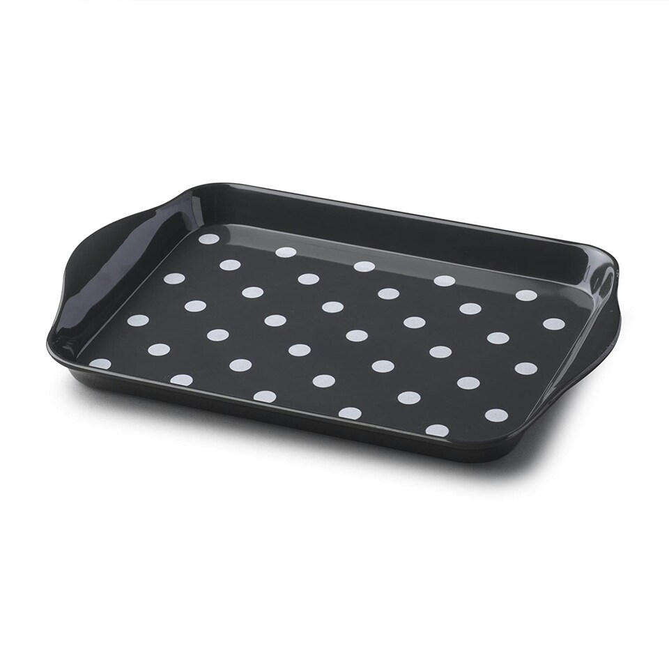 image 1 of Melamine Dotty Tray, Mini Grey | Dark Grey