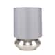 image 1 of ValueLights Pair Of Modern Brushed Chrome Bedside Touch Table Lamps With Grey Shades