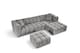 image 4 of Grey Chenille Fabric Right Hand Facing Corner Sofa with Ottoman LUGANO
