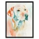 image 1 of Golden Labrador Dog Lover Watercolour Home Decor Black Framed Wall Art Print A4