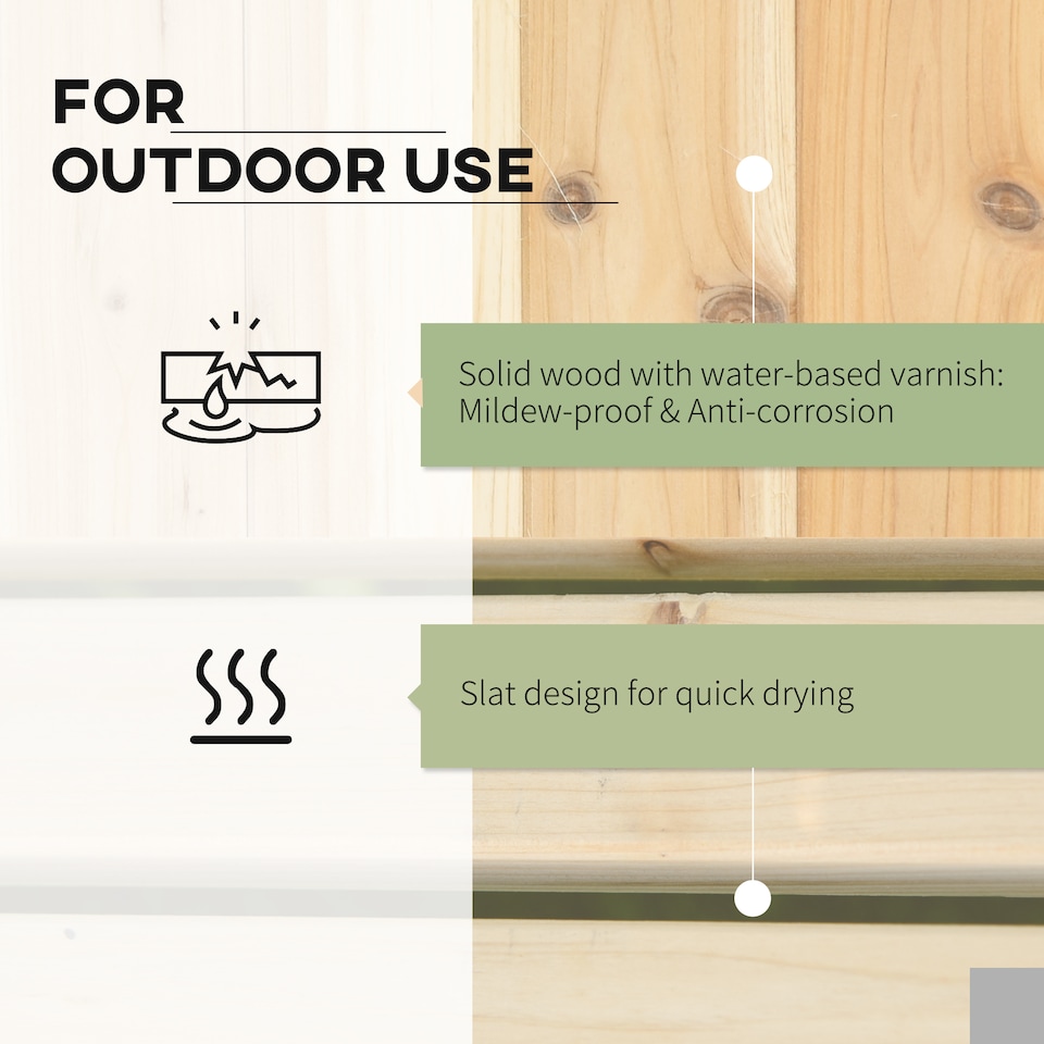 image 1 of Outsunny Wooden Garden Planter & Bench Combination Garden Raised Bed Natural