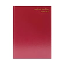 Janrax 2026-2027 A4 Day Per Page Burgundy Academic Diary