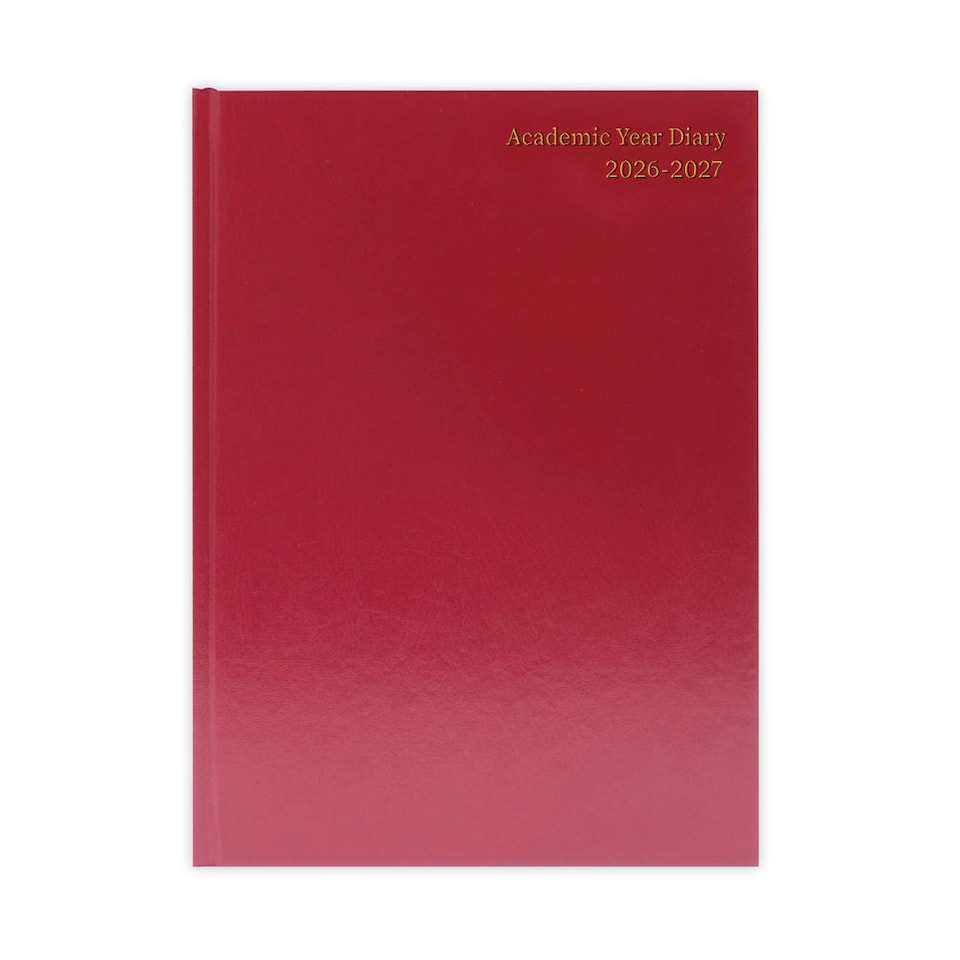 image 1 of Janrax 2026-2027 A4 Day Per Page Burgundy Academic Diary