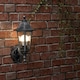 image 1 of ValueLights Mayfair Silver And Black Outdoor Wall Lantern With PIR Motion Sensor