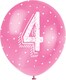 image 2 of Age 4 Biodegradable Assorted Latex Balloons 30cm / 12 in - Pack of 5