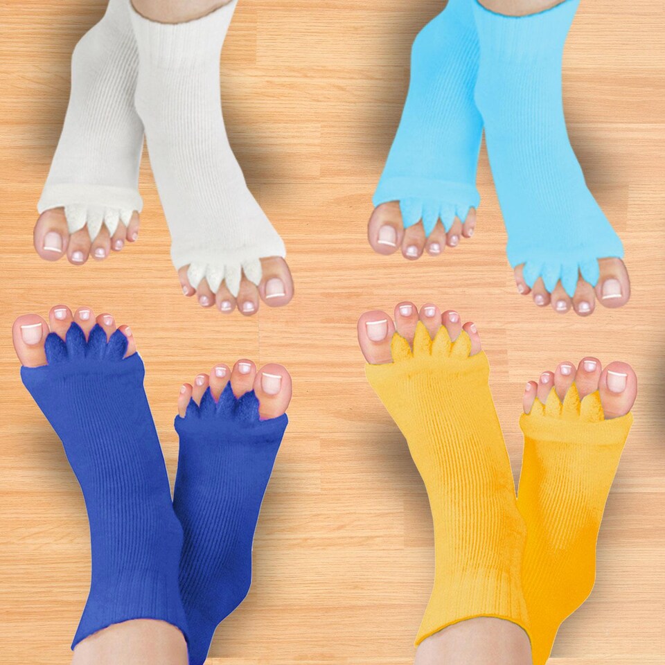image 1 of Pair of Foot Alignment Socks Choice of Colour to Relieve Foot Pain, Blue