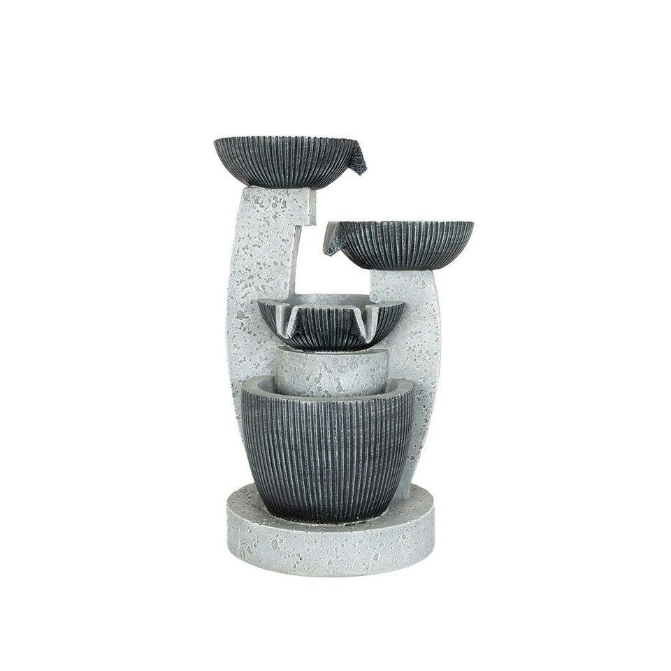image 1 of Easy Fountain Greek Columns incl LEDs Solar Powered 'Day & Night' Water Feature