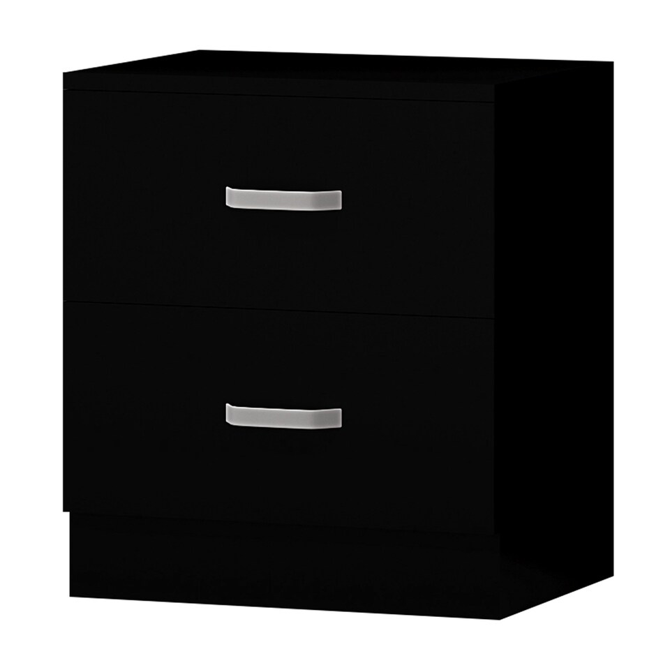 image 1 of FWStyle Tunis 3 Piece Bedroom Furniture Set - Matt Black - Wardrobe + Chest + Bedside