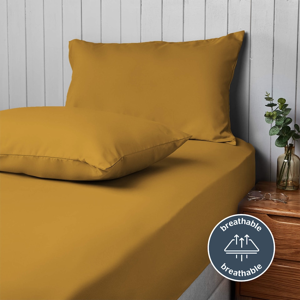 image 1 of Silentnight Supersoft Ochre Pillowcase Pair