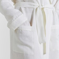 Martex Linen Bathrobe Small White