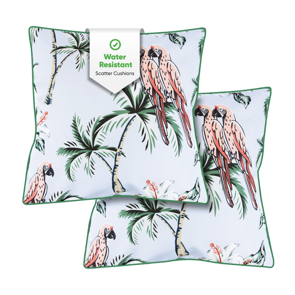 image 1 of Gardenwize Pink Parrot Scatter Cushions Outdoor (Pair