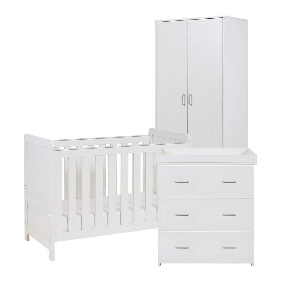 image 1 of Babymore Caro Mini 3 Piece Room Set - White Wash