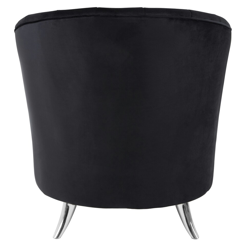 image 1 of Interiors by Premier Black Tub Chair, Stylish Office Chair, Classy Velvet Chair, Round Velvet Upholstery Chair for Lounge