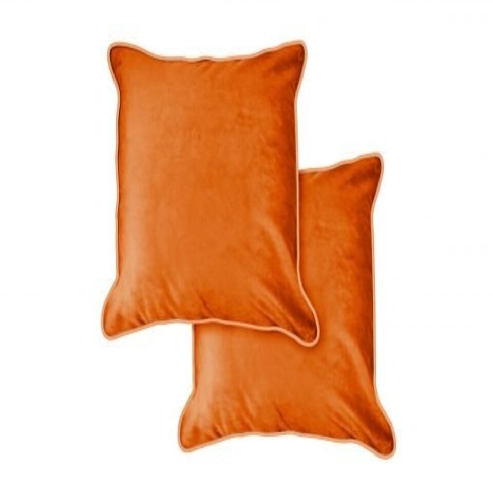 image 1 of Plush Velvet Cushion Cover 43cm x 43cm Burnt Orange