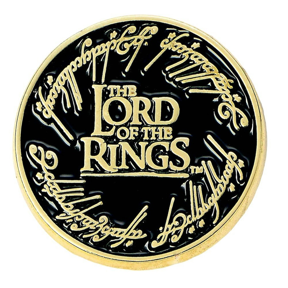 image 1 of The Lord Of The Rings Logo Badge - Black/Gold - One Size