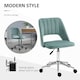 image 5 of Vinsetto Modern Office Chair, Velvet-feel Fabric Desk Chair with Wheels, Comfy Armless Swivel Vanity Chair for Makeup, Nail Tech, Bedroom, Green