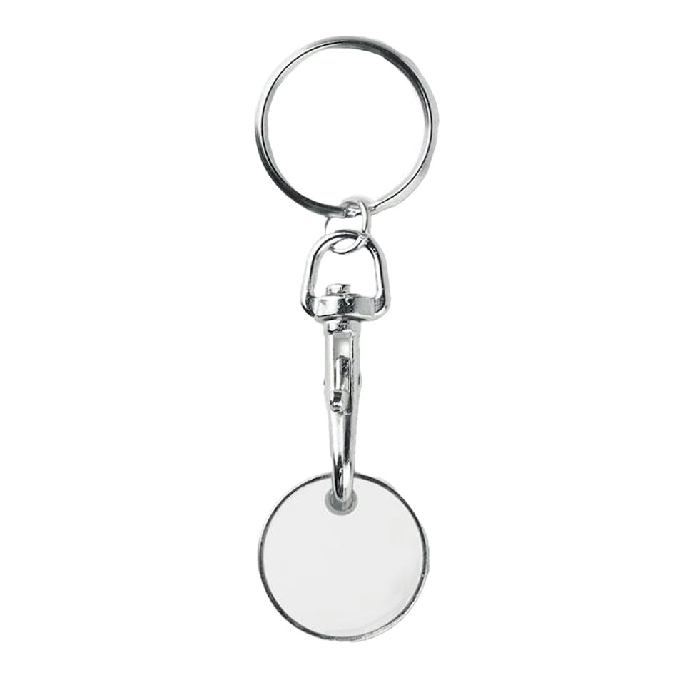 MidOcean Tokenring Shopping Trolley Keyring - White - One Size