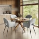 image 9 of Dining Chair Sasha- padded armchair in velvet look, continuous backrest - Set of 4 Grey | Light Grey